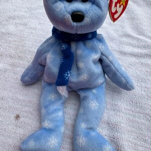 Ty Light Blue Snowflake Plush Bear